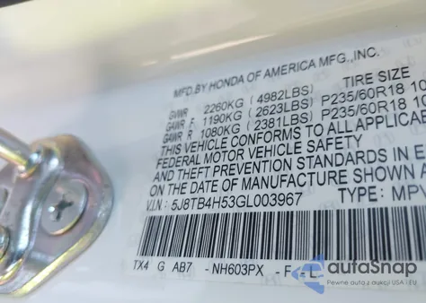 2016 Acura Rdx Technology Acurawatch Plus Packages/Technology Package z USA, uszkodzony, nr VIN 5J8TB4H53GL003967